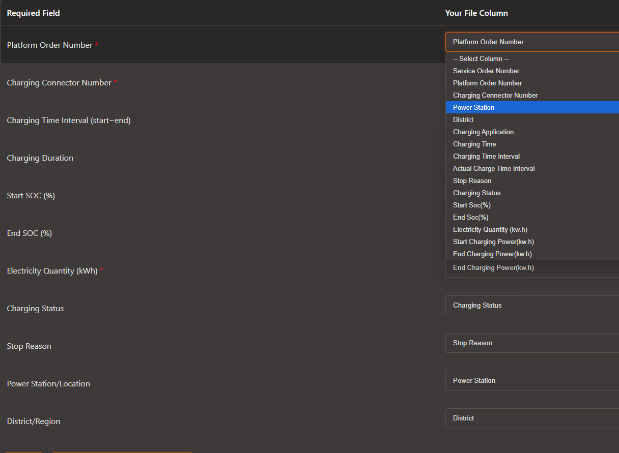 Field Mapping Interface